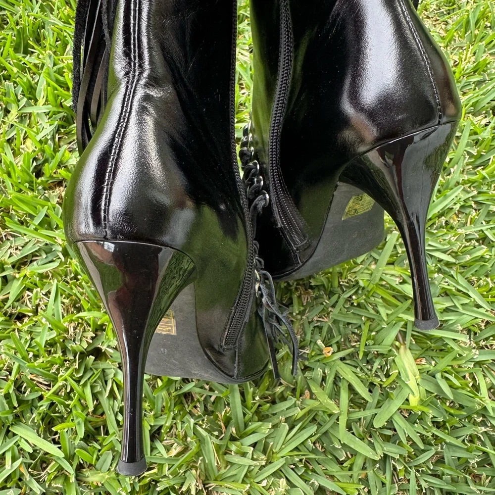 Jeffrey Campbell Fringe Black Women's Heeled Boots - Picture 9 of 16